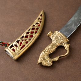 Antique-Style Groom Katar | Handcrafted Decorative Knife in Steel & Brass